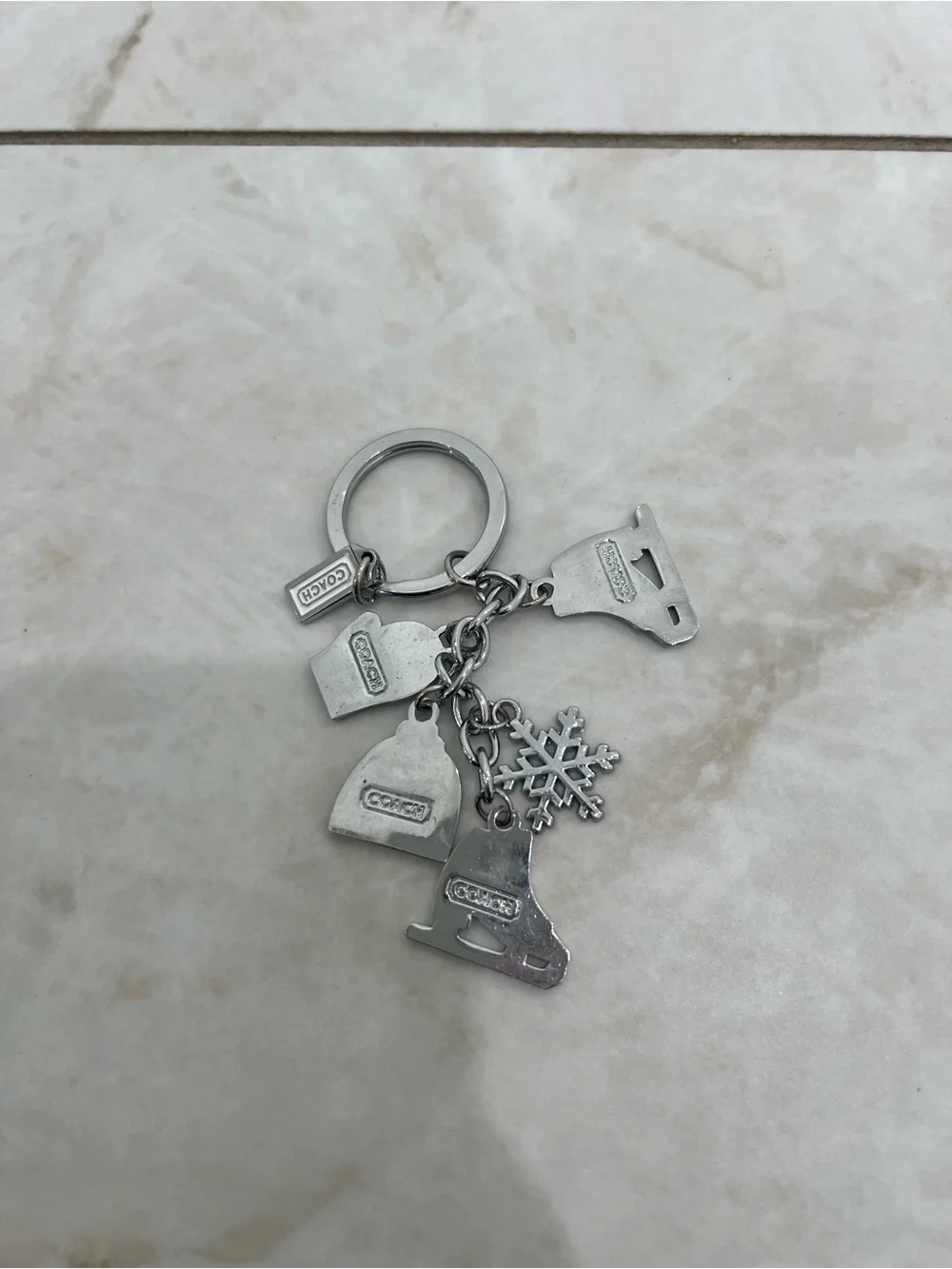 Coach Vintage Y2K Winter Snowflake Charms Keychain